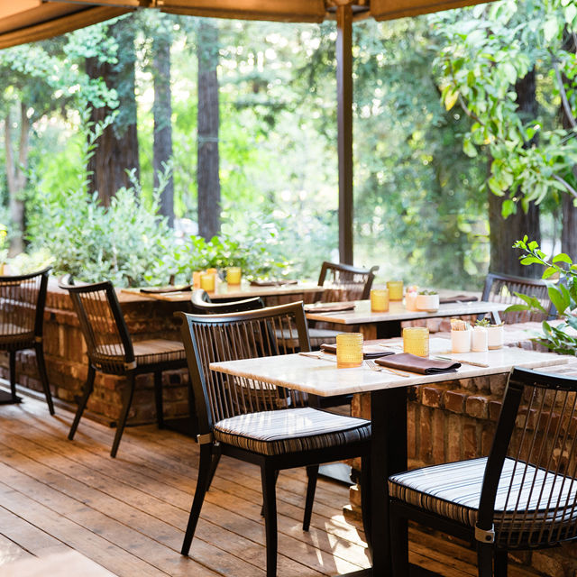 tables on patio