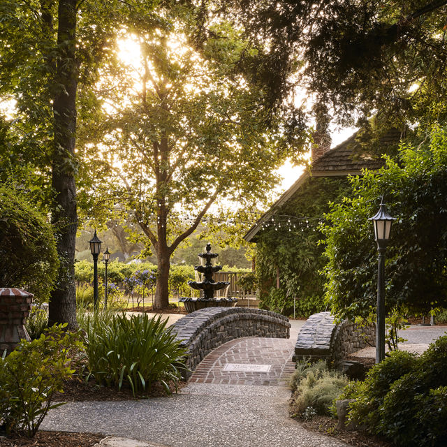 Bridge to courtyard